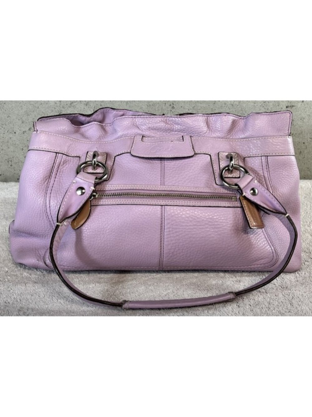 Vintage Coach Womens Penelope Crossbody Lavender Lilac Purple Leather Bag F14682